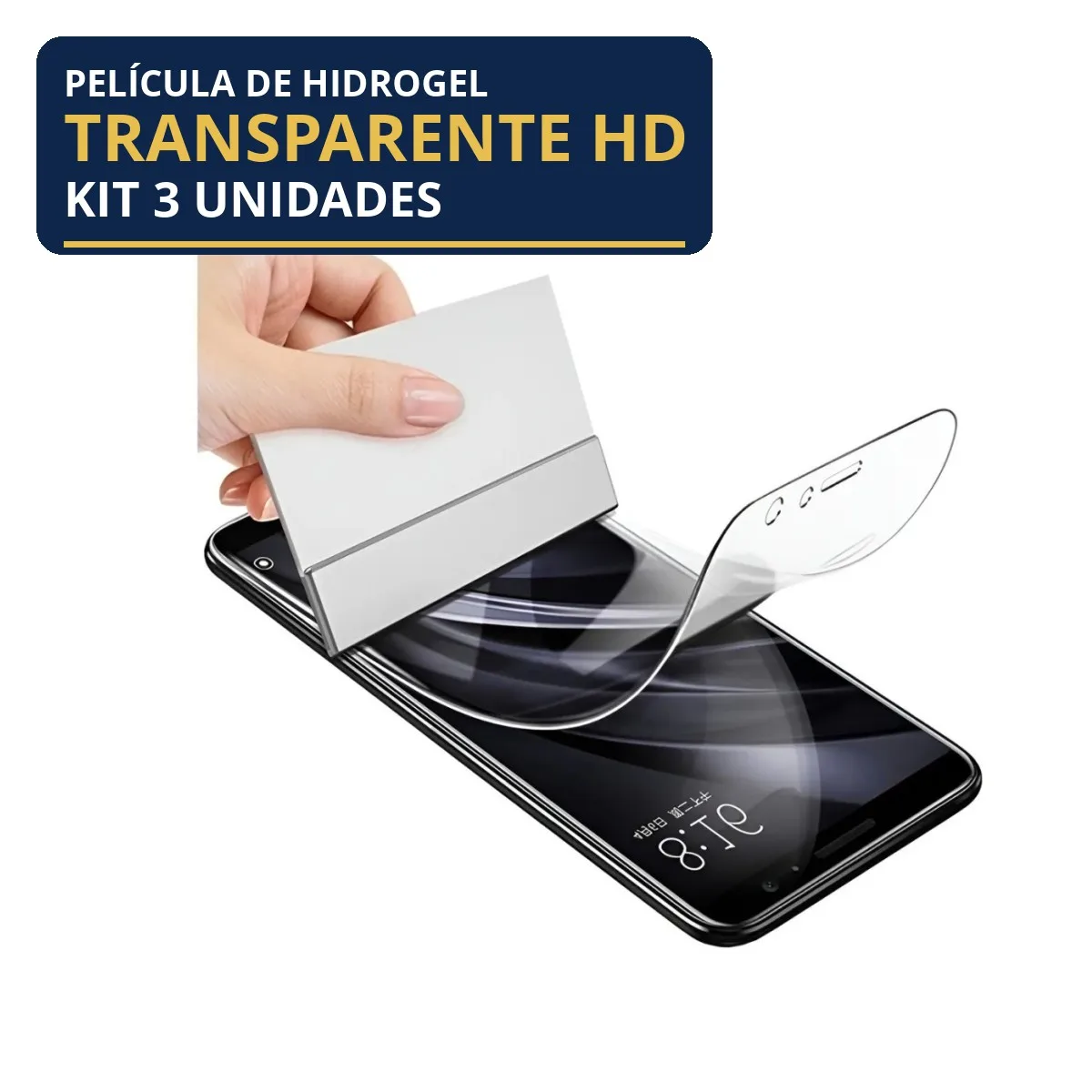 Kit 3 Películas Hidrogel Transparente Edge 50 Pro