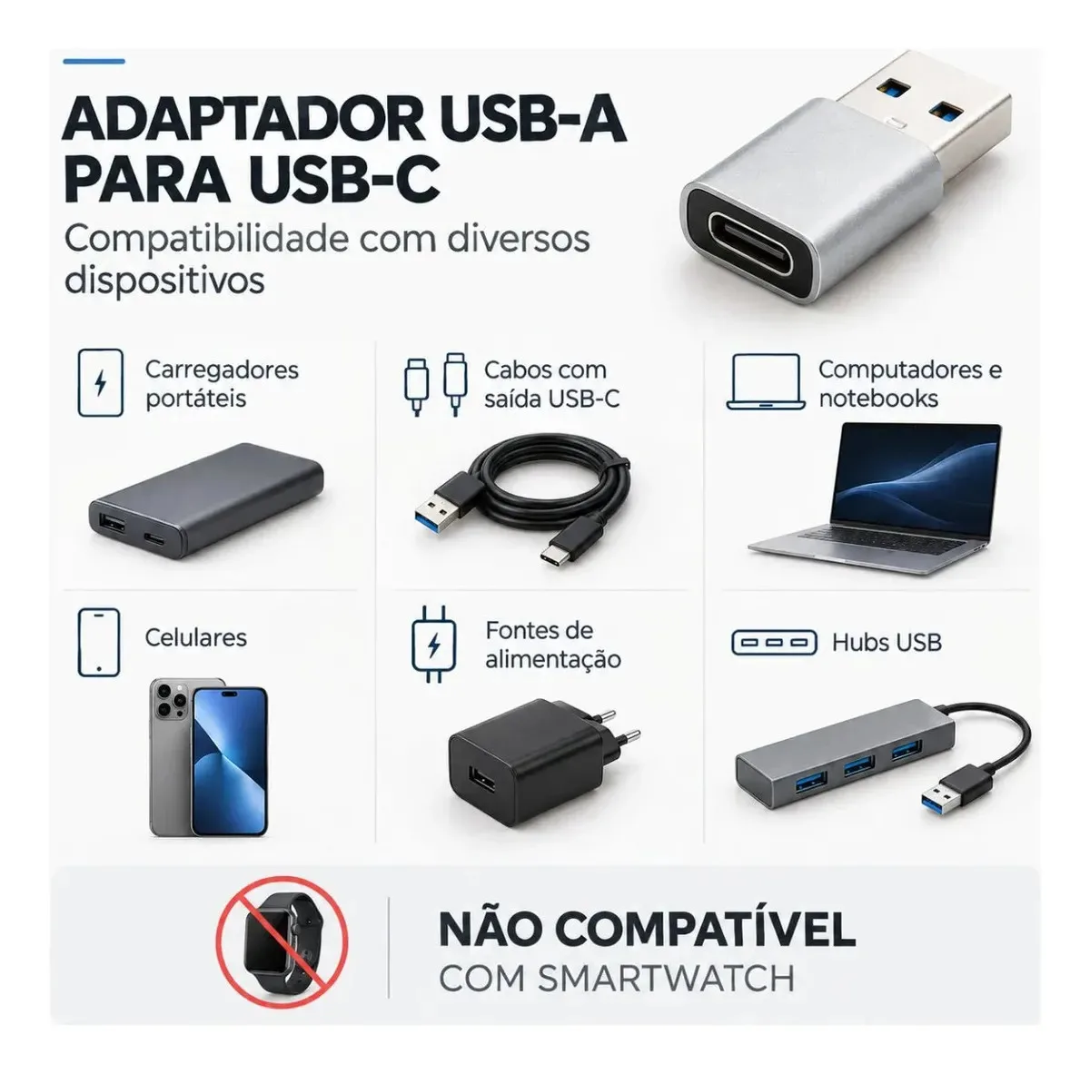 Adaptador Tipo C Fêmea Para USB Macho Ltomex Prateado 2cm foto 3