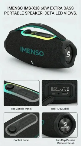 Caixa De Som Portátil Bluetooth 80w Ims-x38 16000mah
