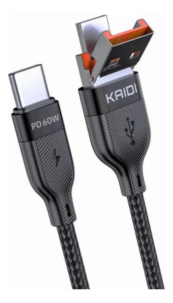 Cabo Carregamento 2 Em 1 Tipoc Kd-2505cc Pd 60w Turbo