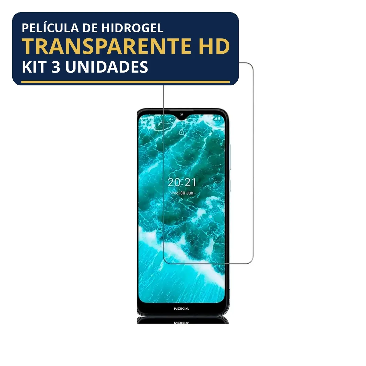 Kit 3 Películas Hidrogel Transparente Nokia C30