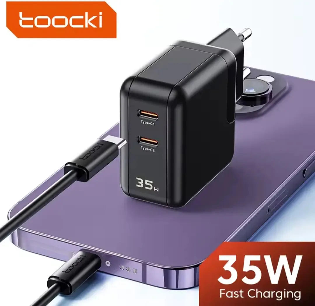 Carregador Turbo 35W iPhone 15 16 Pro Max USB-C Preto foto 2