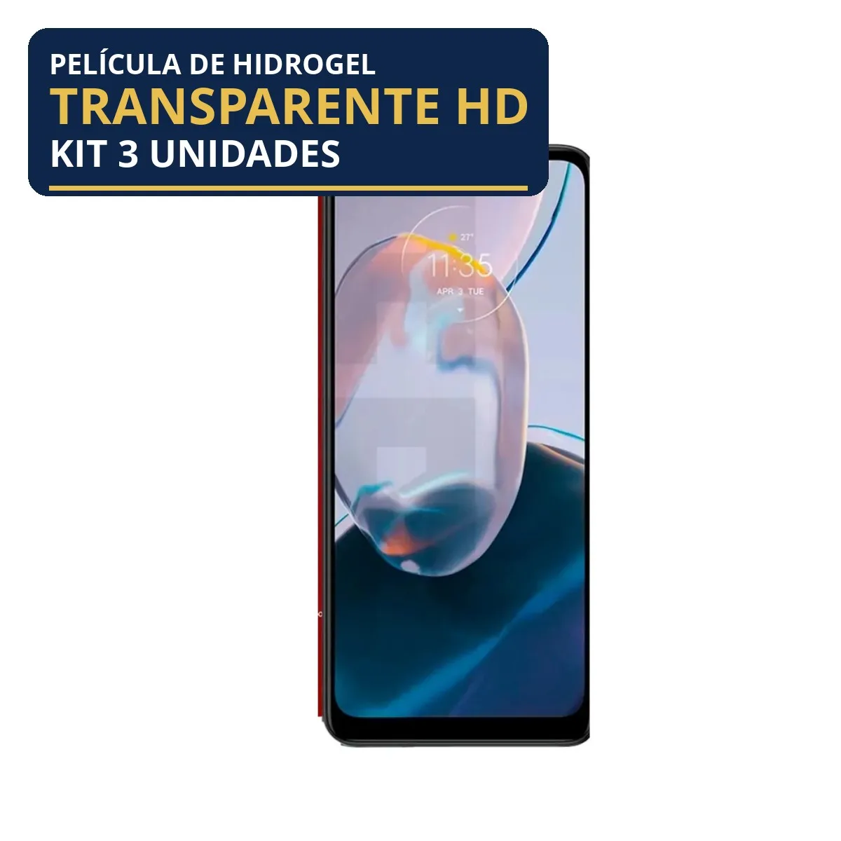 Kit 3 Películas Hidrogel Transparente Moto E22