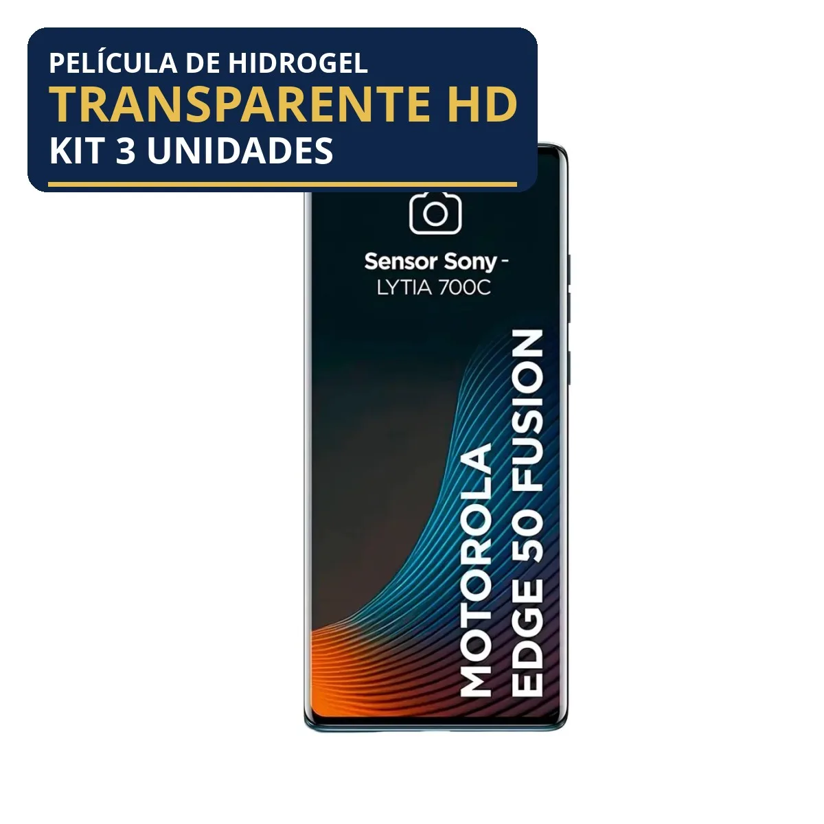 Kit 3 Películas Hidrogel Transparente Edge 50 Fusion