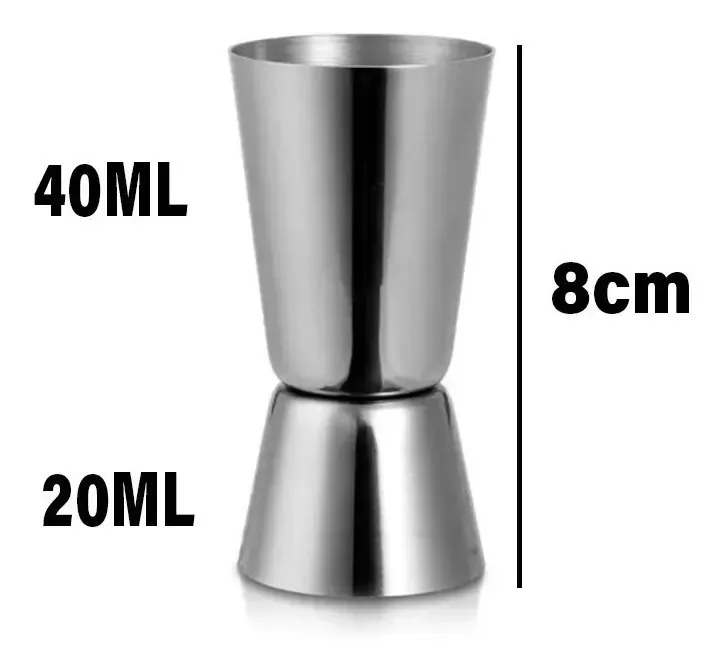 Copo Dosador Inox 40ml 20ml Prateado foto 2