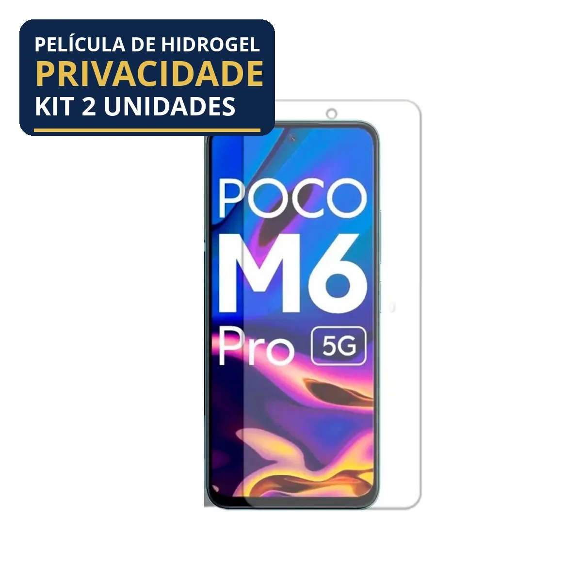 Kit 2 Películas Hidrogel Privacidade Poco M6 Pro