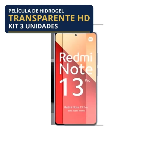 Kit 3 Películas Hidrogel Transparente Redmi Note 13 Pro