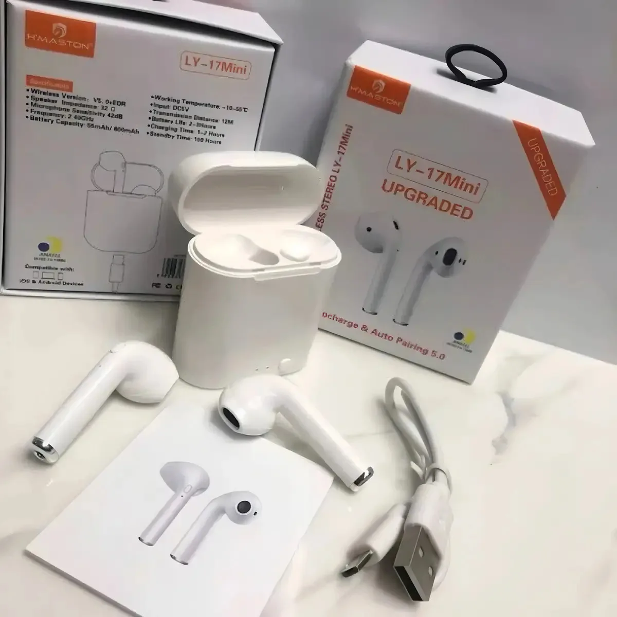 Fone de Ouvido Bluetooth LY-17 Mini In-ear com LED foto 3