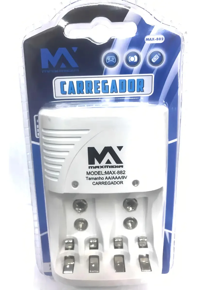 Carregador Para 4 Pilhas Aa/aaa/9v Max-882 C/inmetro foto 2