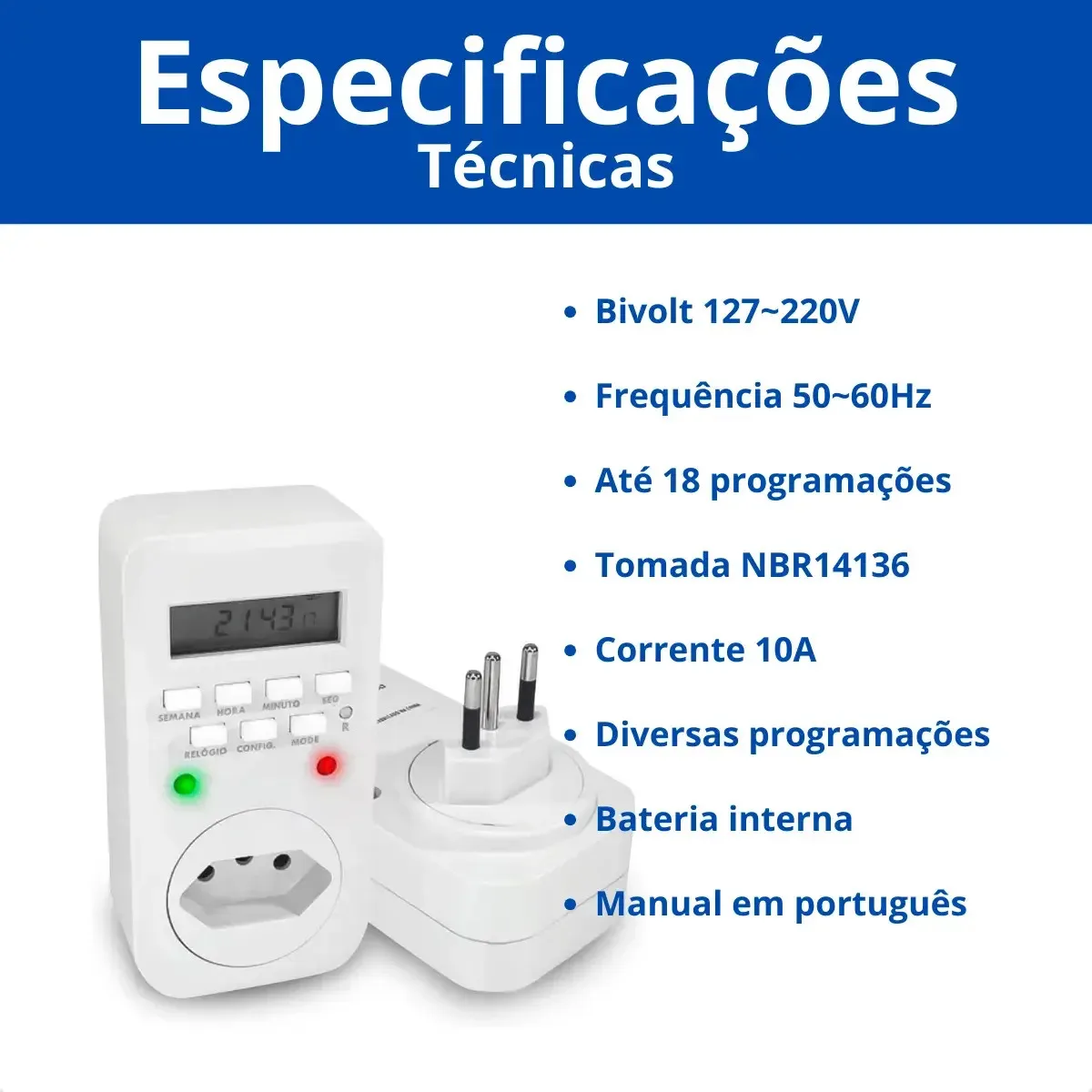 Temporizador Timer Digital Lcd Programável Bivolt Tmd-tb91a foto 3