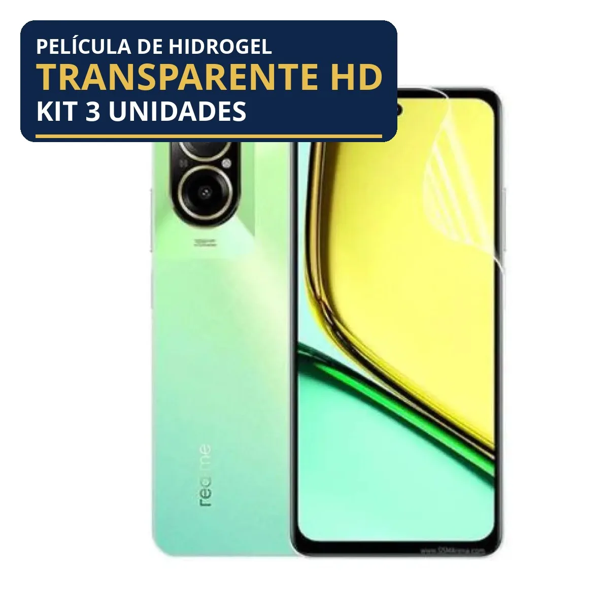 Kit 3 Películas Hidrogel Transparente Realme C67