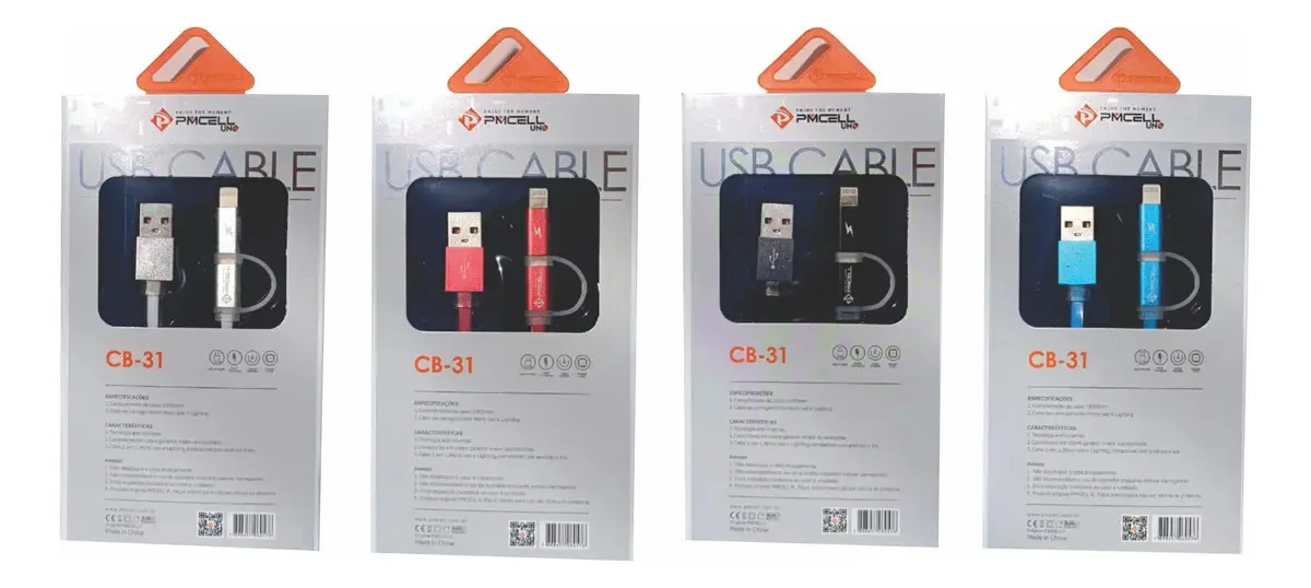 Cabo Dados USB Lightning V8 1m Conector iPhone Micro foto 2