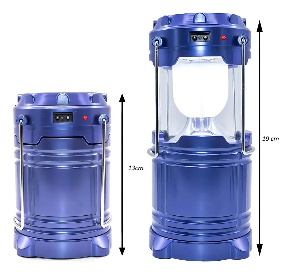 Lampião Lanterna Solar LED Recarregável KA-5800 Azul foto 3