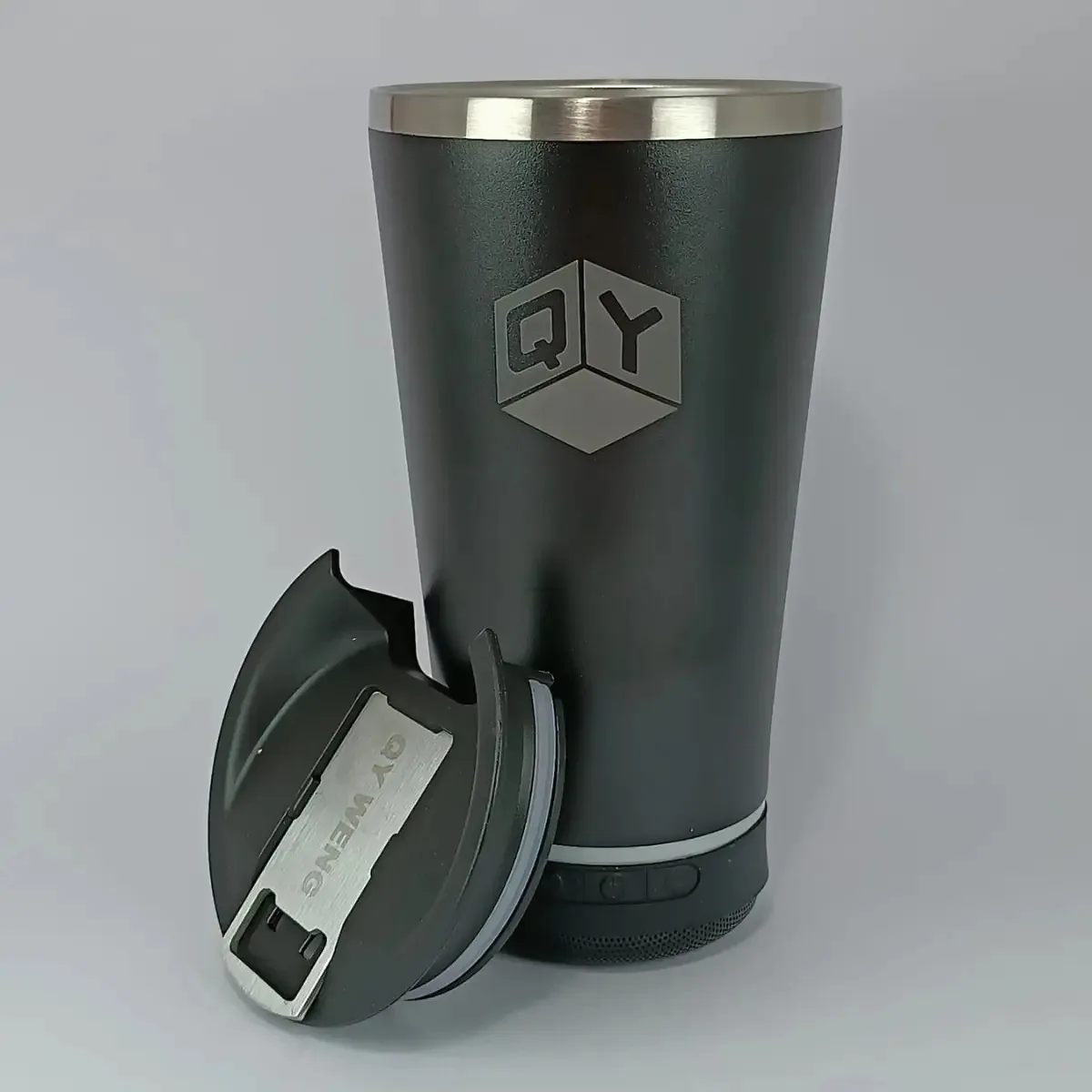 Copo Térmico 420ml Caixa Som Bluetooth - Preto
