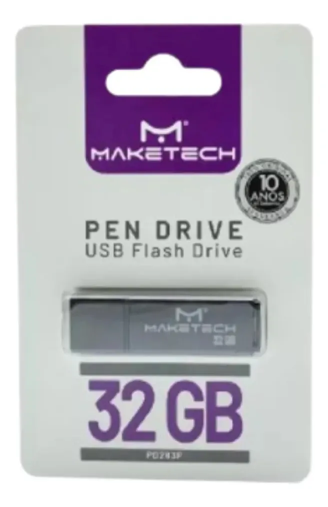Pen Drive 32GB USB 2.0 PD283P Preto Plástico