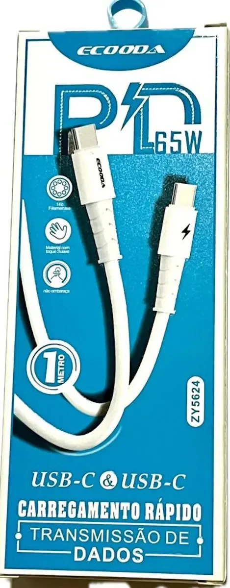 Cabo USB-C para Carregamento Rápido, 1 metro