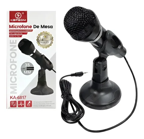 Microfone De Mesa Ka-6817 Preto