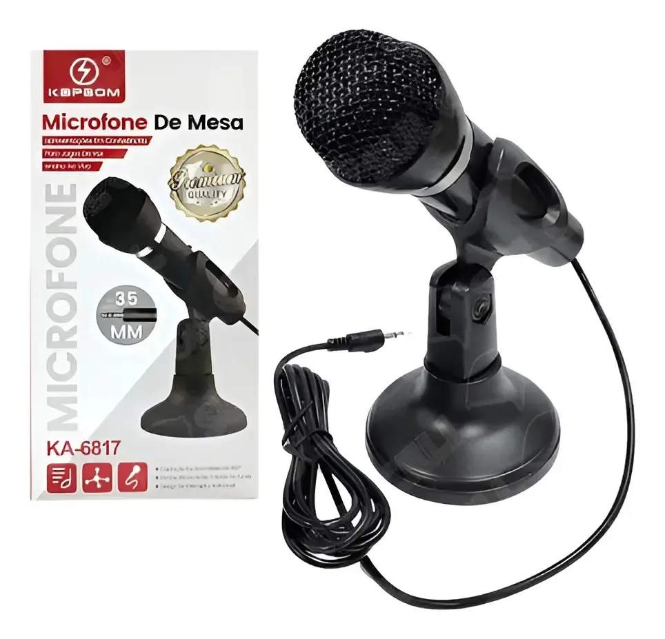 Microfone De Mesa Ka-6817 Preto
