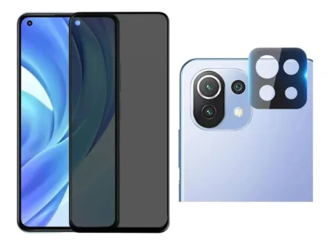 Película Vidro 3d Privacidade + Câmera P/ Xiaomi Mi 11 Lite