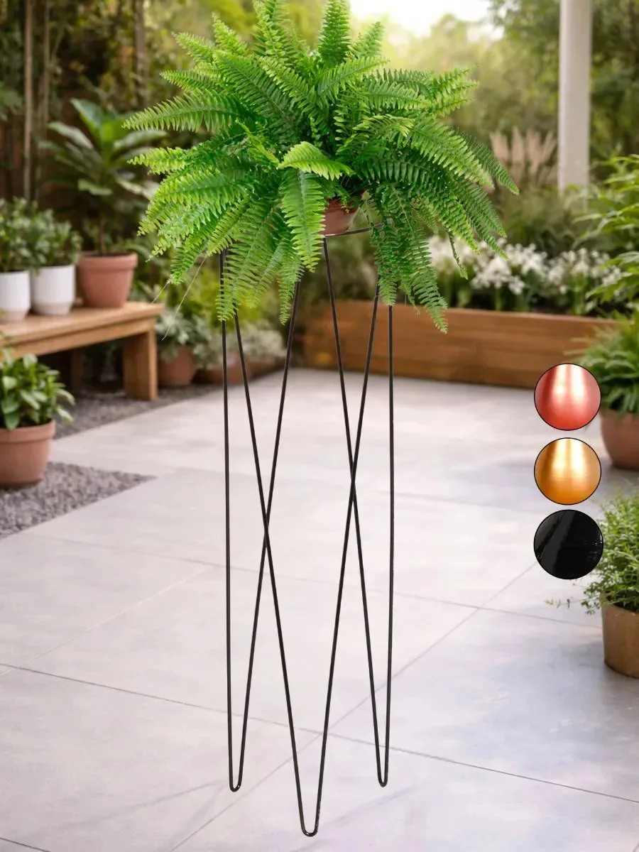 Vaso Suporte Tripé Chão Grande 45cm Grande Alto Preto