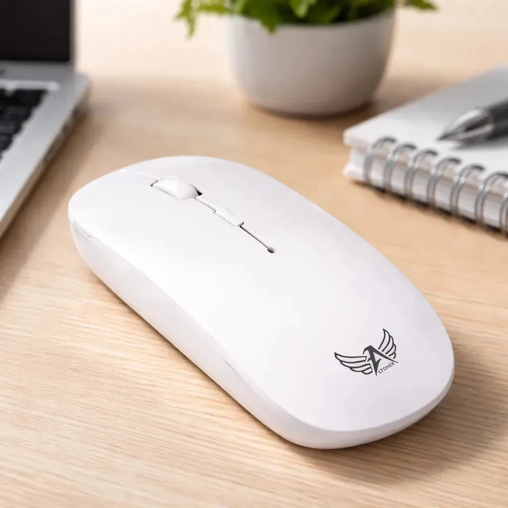 Mouse Sem Fio USB AG-690 1600dpi Óptico Branco foto 3
