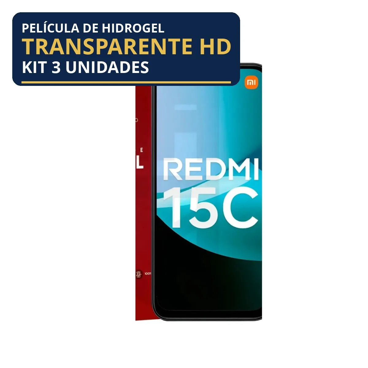 Kit 3 Películas Hidrogel Transparente Redmi 15C