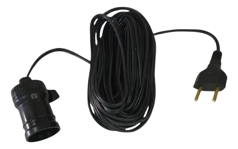 Lâmpada Bocal Extensão 10 metros E27 Branco-quente