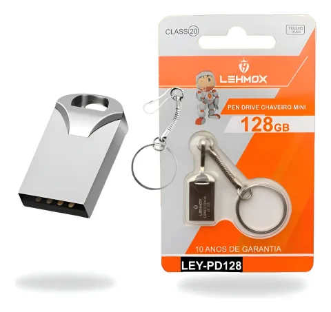 Pen Drive Chaveiro Mini 128 Gb Metal Portátil Rápido Usb 2.0