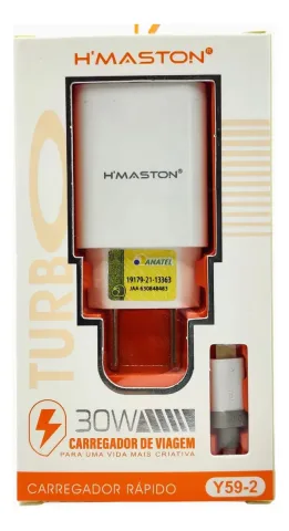 Carregador Turbo 3.0 + Cabo Tipo C Hmaston 30w - Y59-3 Cor