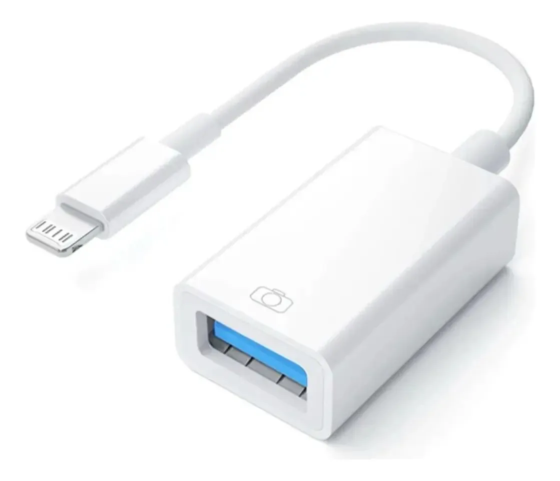 Cabo Otg Usb Smartphone E iPad Pendrive Cor Branco