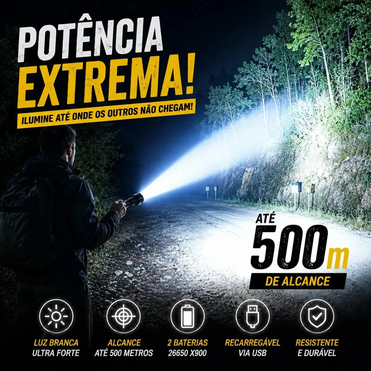 Lanterna Xml T9 Recarregável Potente Camping Segurança foto 2