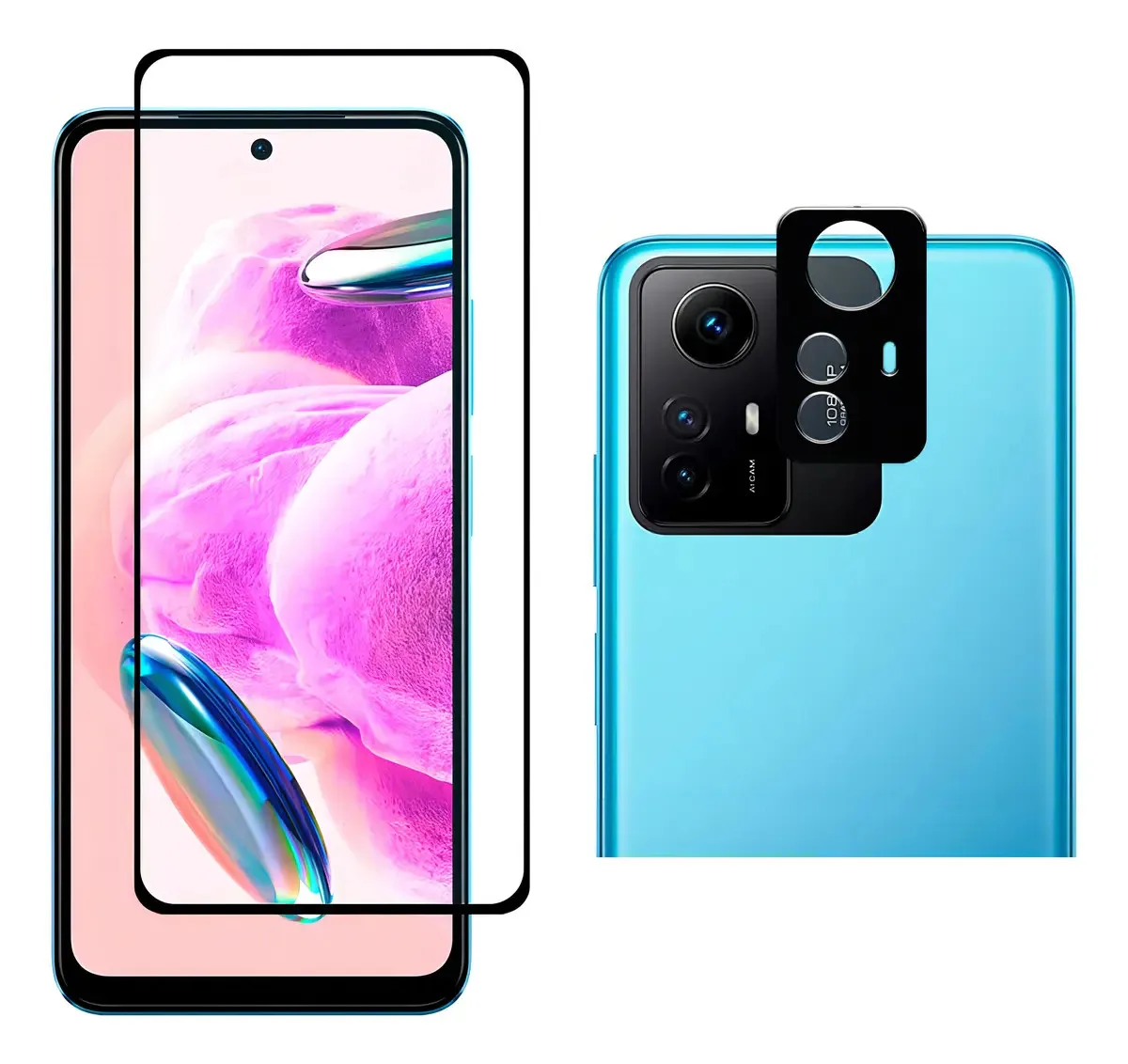 Película Vidro 3d + Câmera Para Redmi Note 12s
