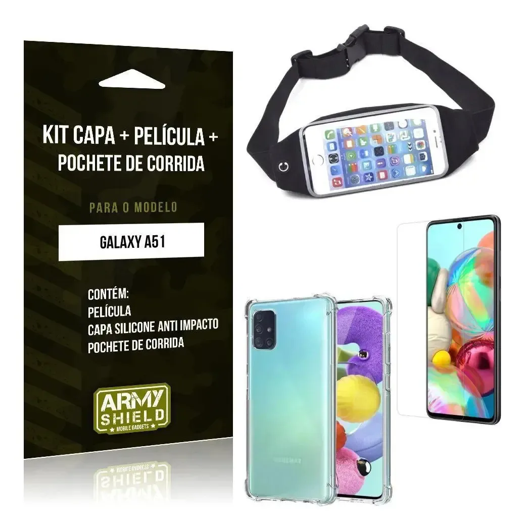 Pochete Galaxy A51 Pochete Capa Anti Shock Película Vidro