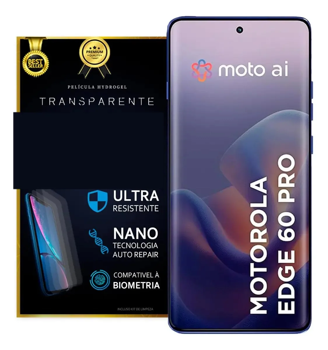 Película Hidrogel Tela Frontal Moto Edge 60 Pro Transparente