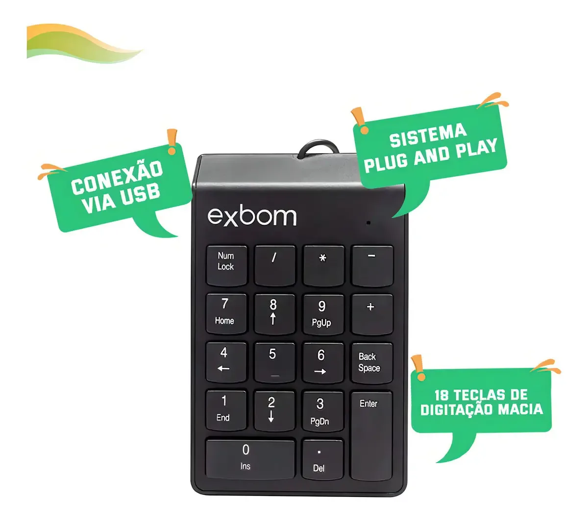 Teclado Numérico Bk-n30 18 Teclas Preto Para PC foto 3