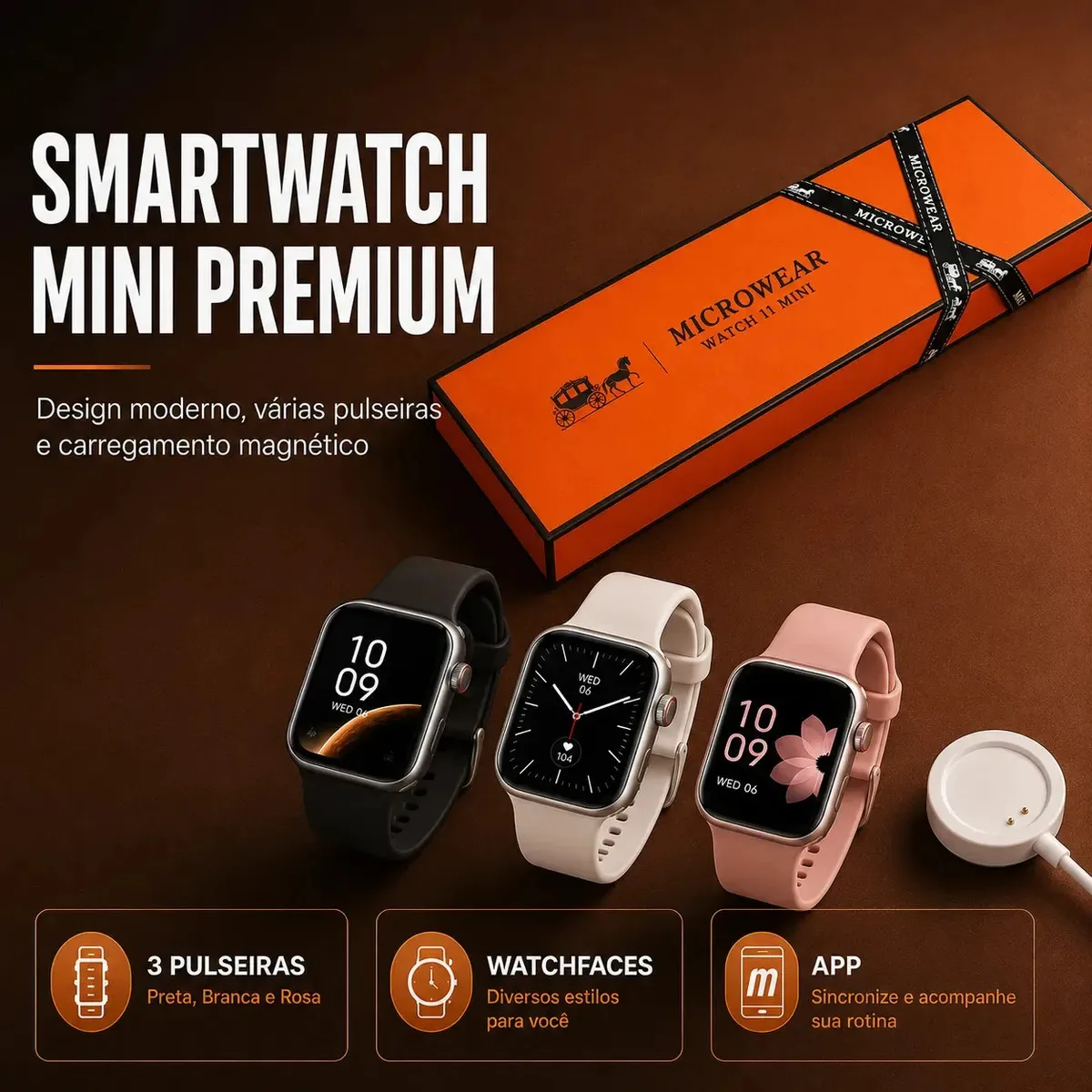 Relógio Microwear Smartwatch S11 Mini Series 11 42mm foto 2