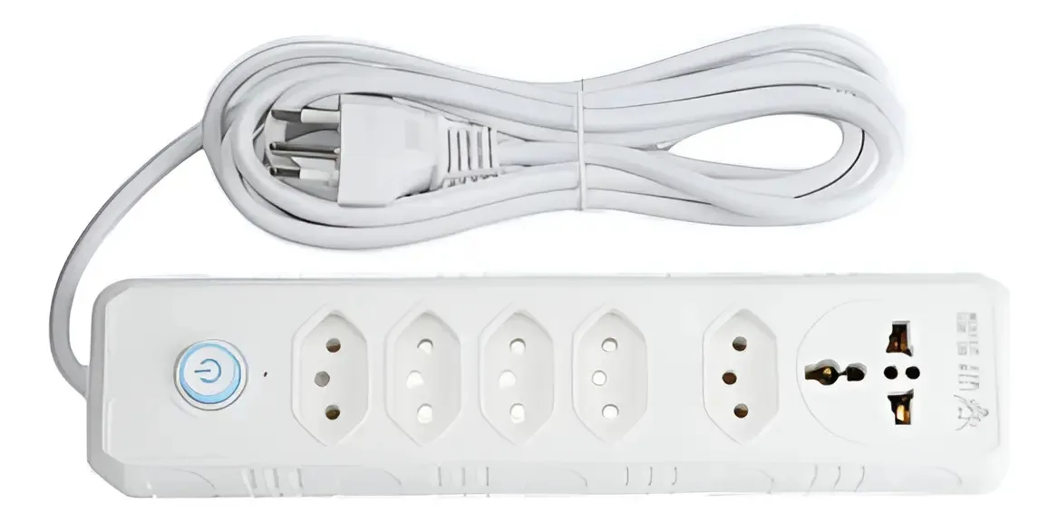 Extensão Elétrica de 5 Metros com 6 Tomadas Bivolt