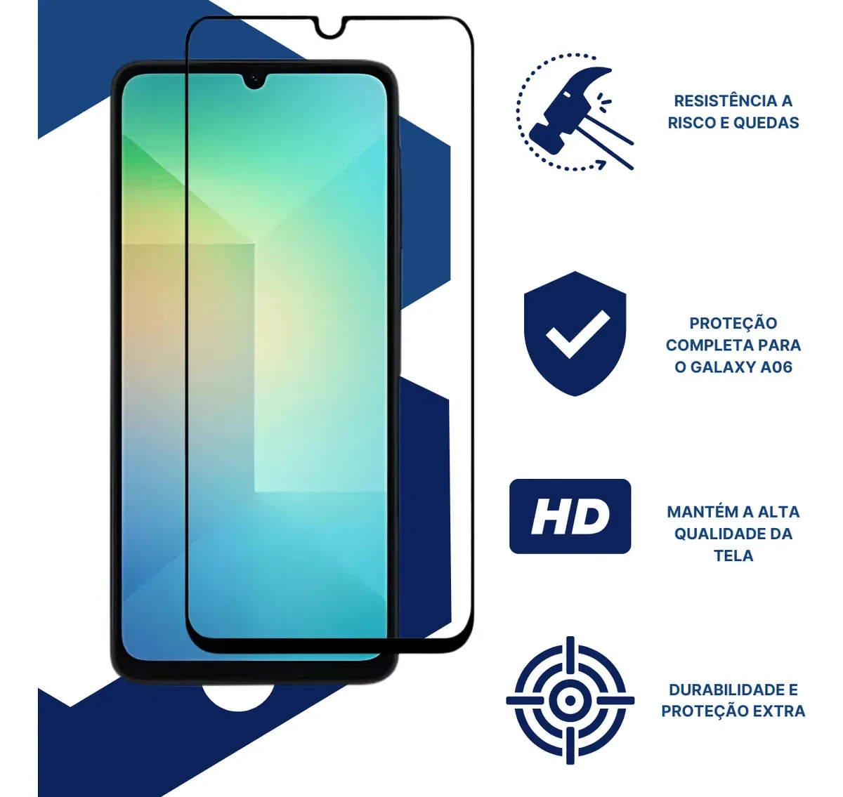 Película De Vidro 3d + Película De Câmera Para Galaxy A06 foto 2
