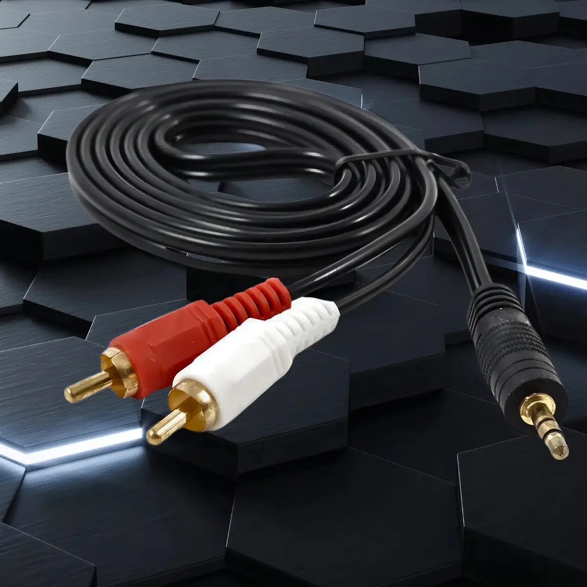 Cabo adaptador RCA+P2 Cabo Auxiliar de Som P2 RCA Áudio foto 3