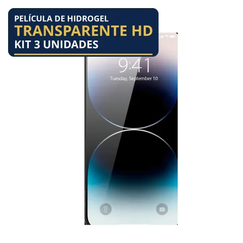 Kit 3 Películas Hidrogel Transparente iPhone 14