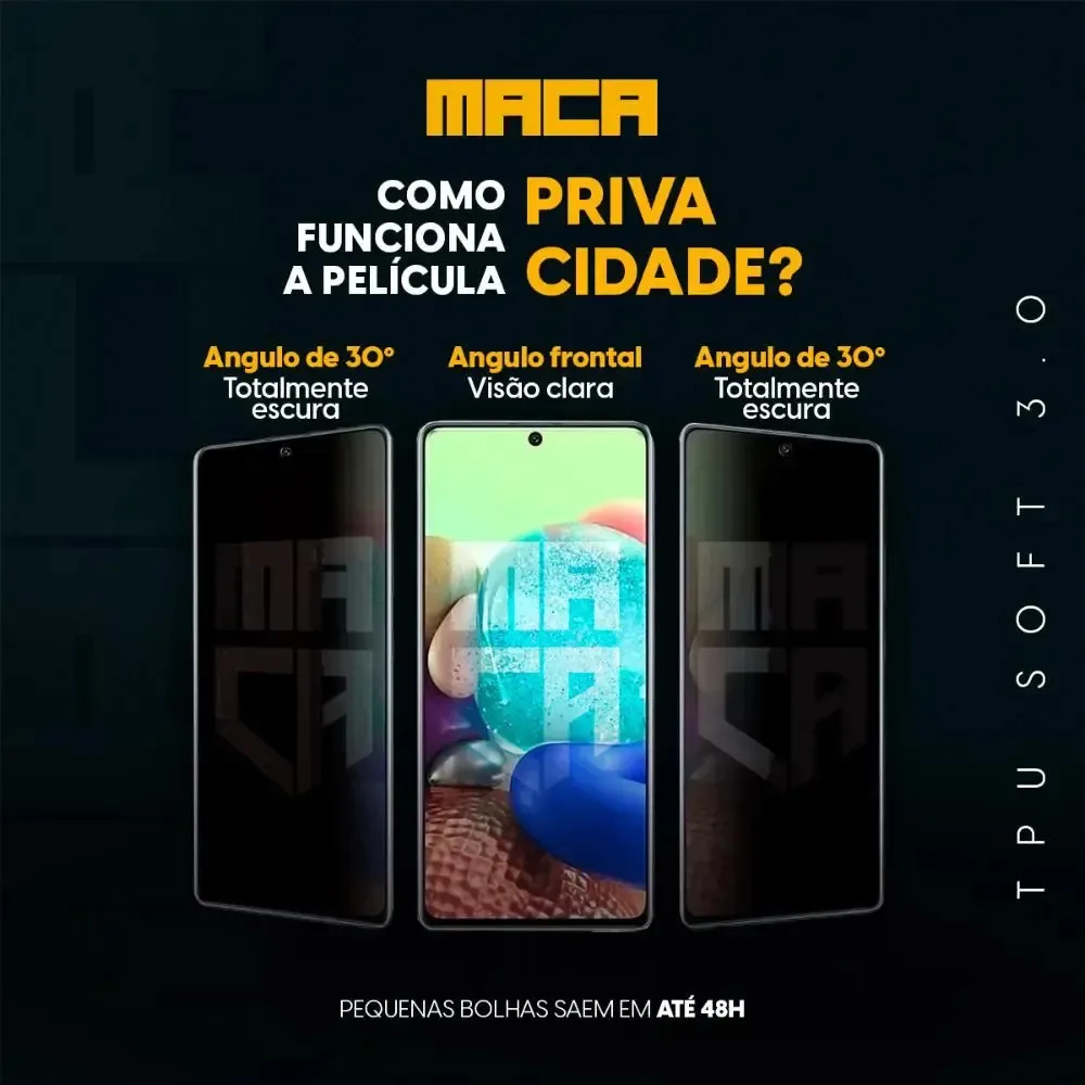 Kit 3 Películas Hidrogel Privacidade iPhone 16 Plus foto 2