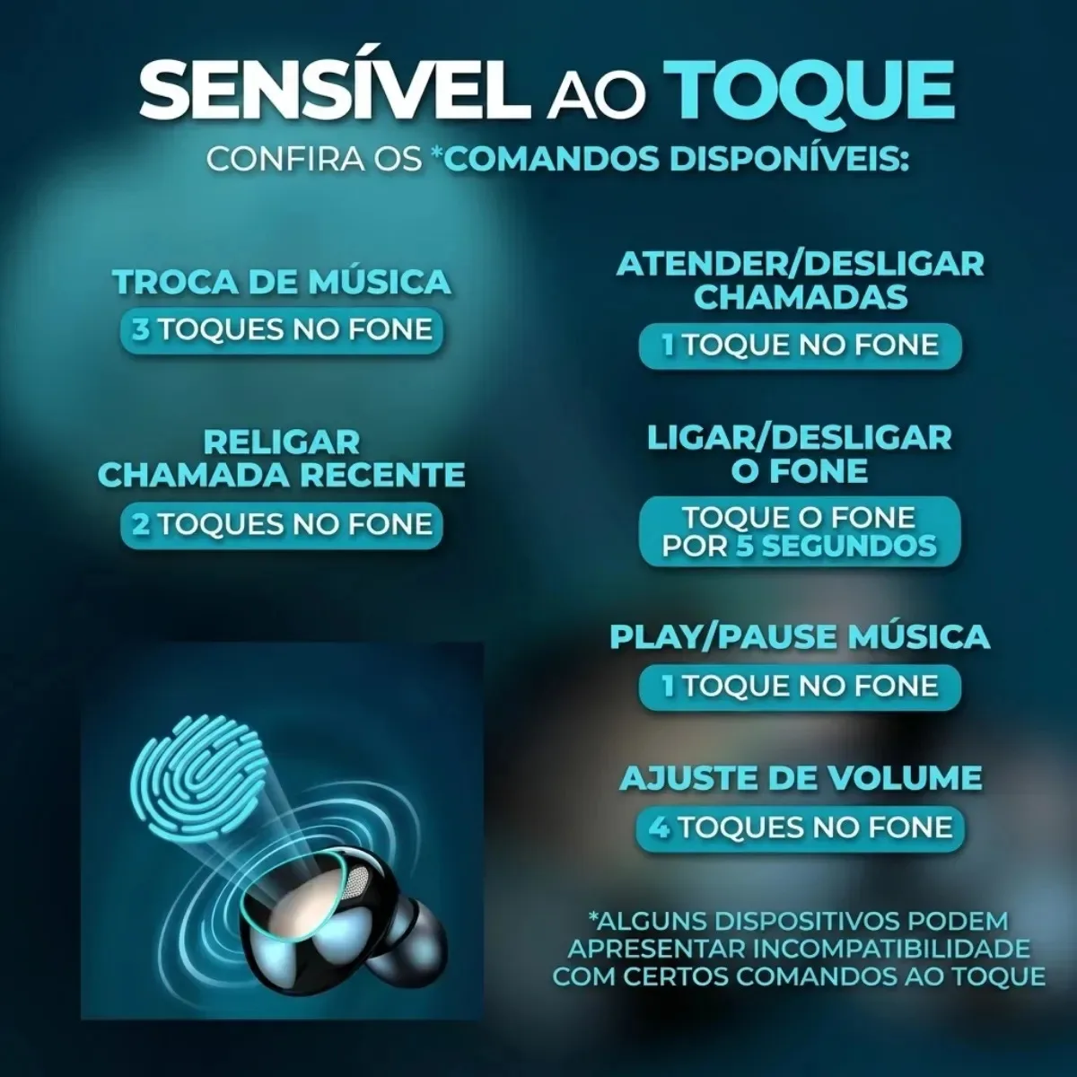 Fone de ouvido in-ear sem fio M10 LED Digital foto 3