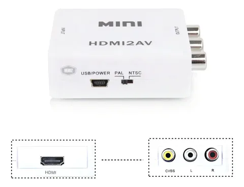 Mini Conversor Hdmi Av Adaptador Indicado Para Tv Rca