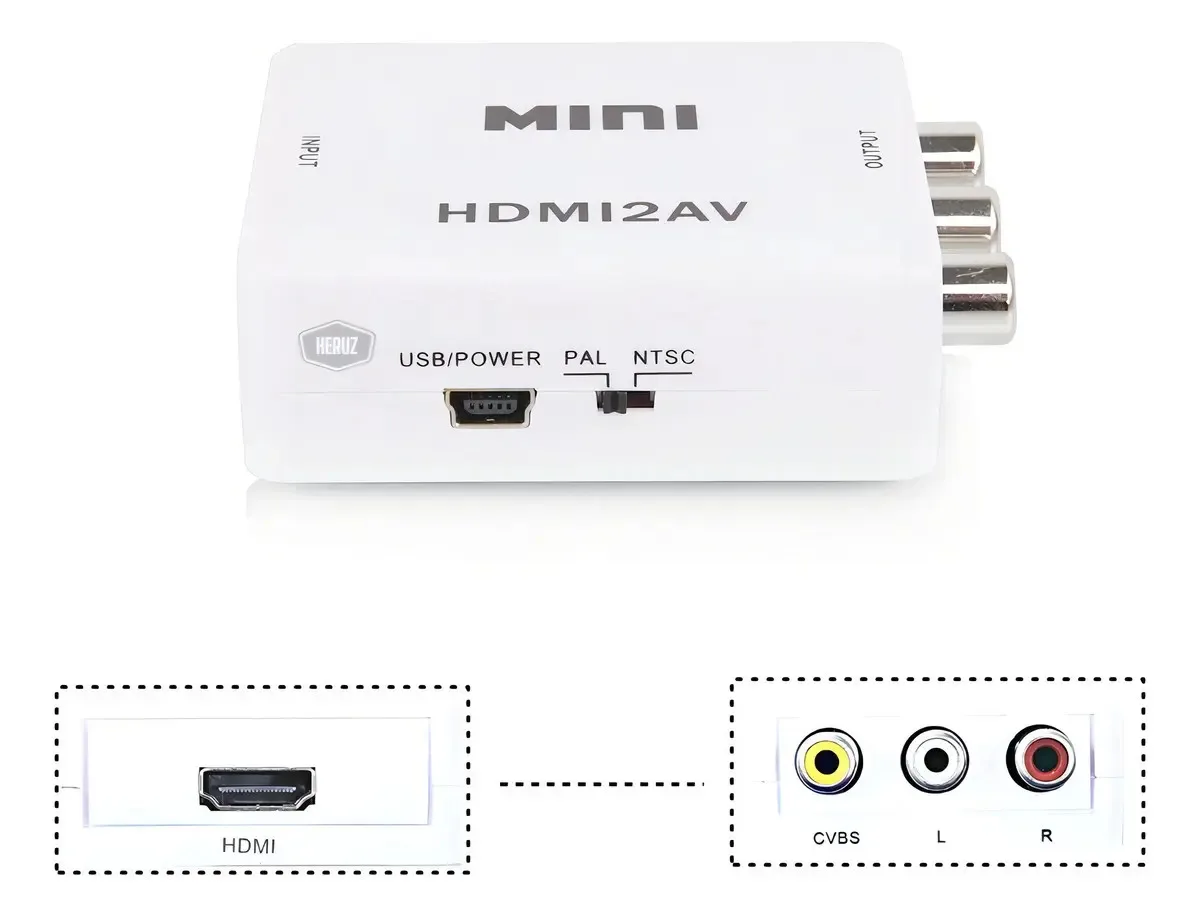 Mini Conversor Hdmi Av Adaptador Indicado Para Tv Rca