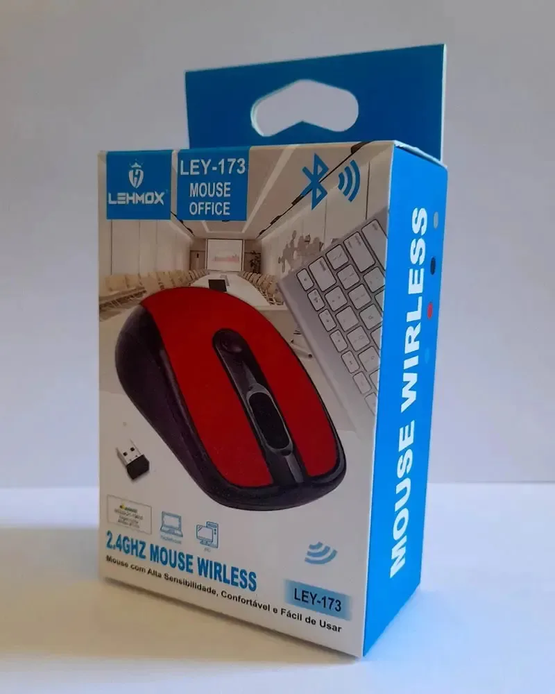 Mouse Sem Fio Wireless 2.4ghz - Ley-173 Vermelho foto 2
