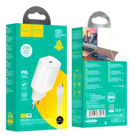 Carregador para iPhone PD25w Tipo C A Lightning White Quick
