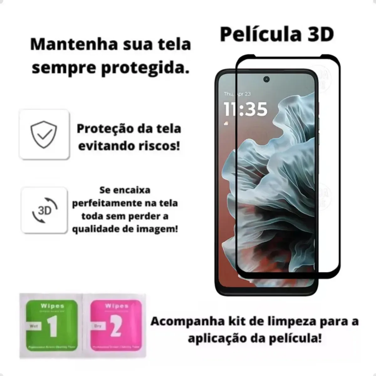 Película Vidro 3d Para Moto Edge 30 Neo Xt2245 Tela 6.3 foto 3
