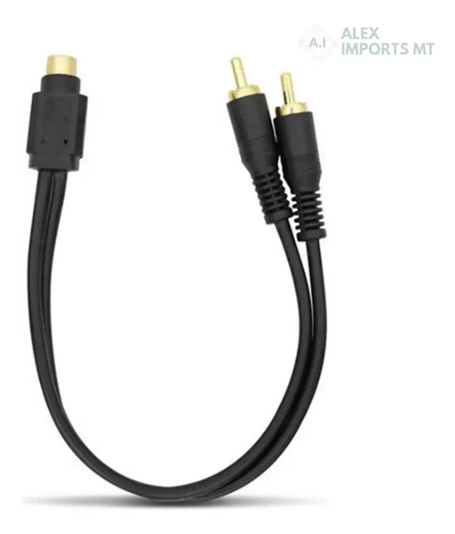 Cabo Rca Femêa Para 2 Cabo Rca Macho - 30cm Adaptador