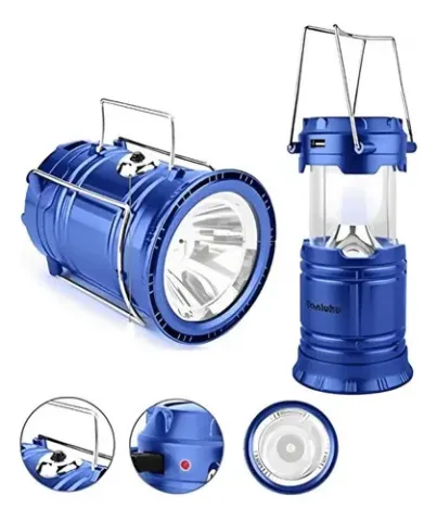 Lampião Lanterna Solar LED Recarregável KA-5800 Azul