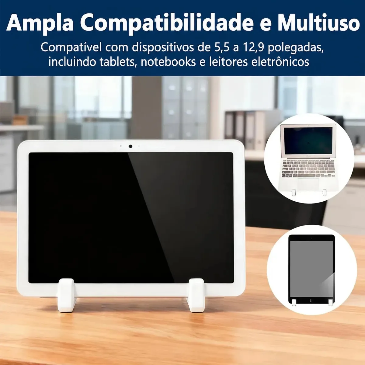 Branco Suporte Celular Mesa Totem Suporte Para Tablet foto 2